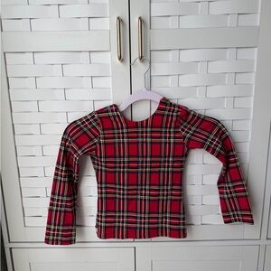 Classic Red Plaid Long Sleeve Kids Tee